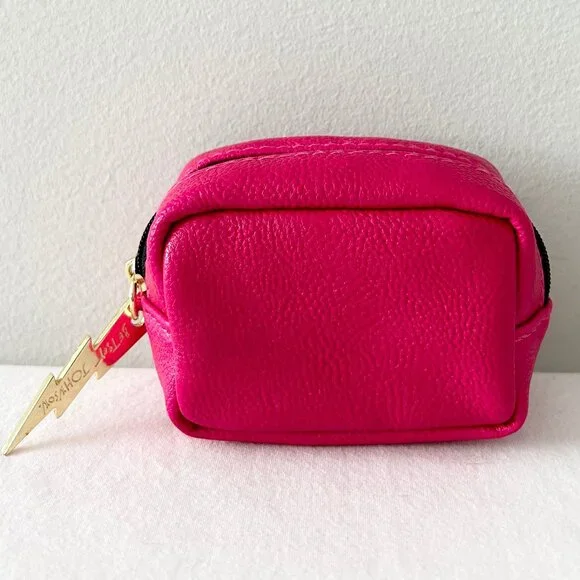 BETSEY JOHNSON Retro Boombox Radio Coin Purse Pouch Hot Pink Lightning Bolt Zip - Picture 4 of 7